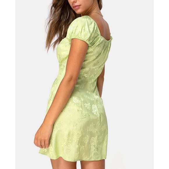 MOTEL ROCKS Gaval Dress Satin Rose Lime Size Small NWT - Picture 2 of 6